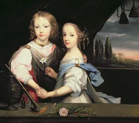 Portrait of Winston and Arabella Churchill, children of Sir Winston Churchill